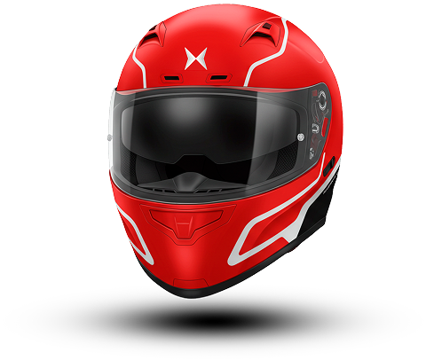 Capacete vermelho e branco do Game Capacete premiado