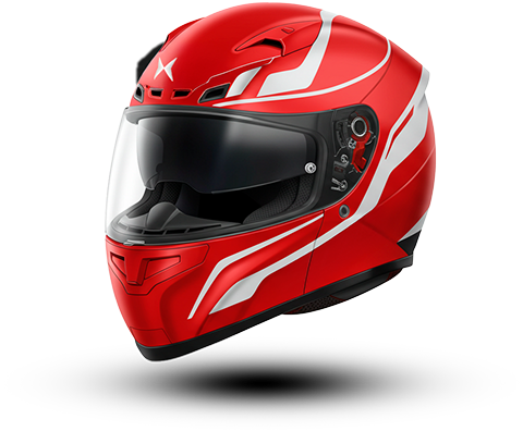 Capacete vermelho e branco do Game Capacete premiado