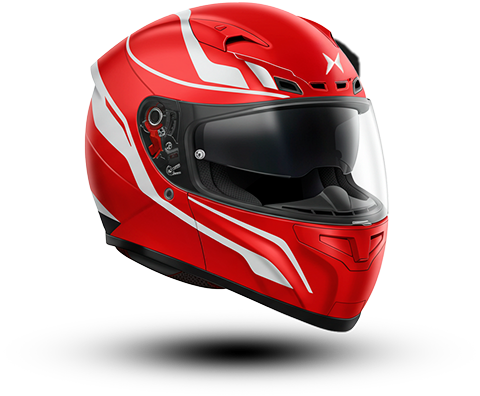 Capacete vermelho e branco do Game Capacete premiado